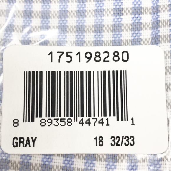 Damon Dri-Tech Gingham Men’s Dress Shirt Neck 18 NWT - Picture 5 of 5